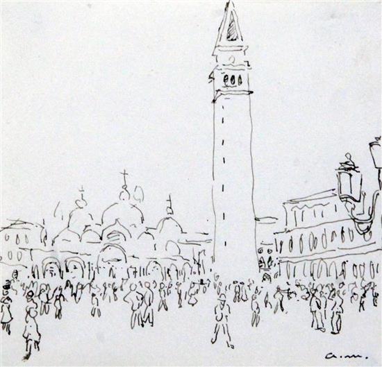 § Albert Marquet (1875-1947) Hotel Kovalis, c.1932 and Piazza San Marco, Venice 1936, 4 x 4.25in.